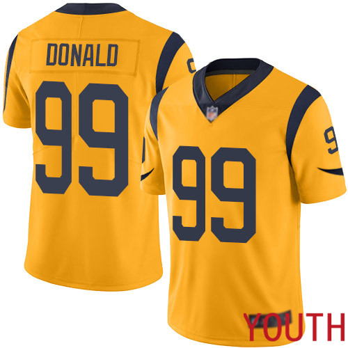 Los Angeles Rams Limited Gold Youth Aaron Donald Jersey NFL Football #99 Rush Vapor Untouchable